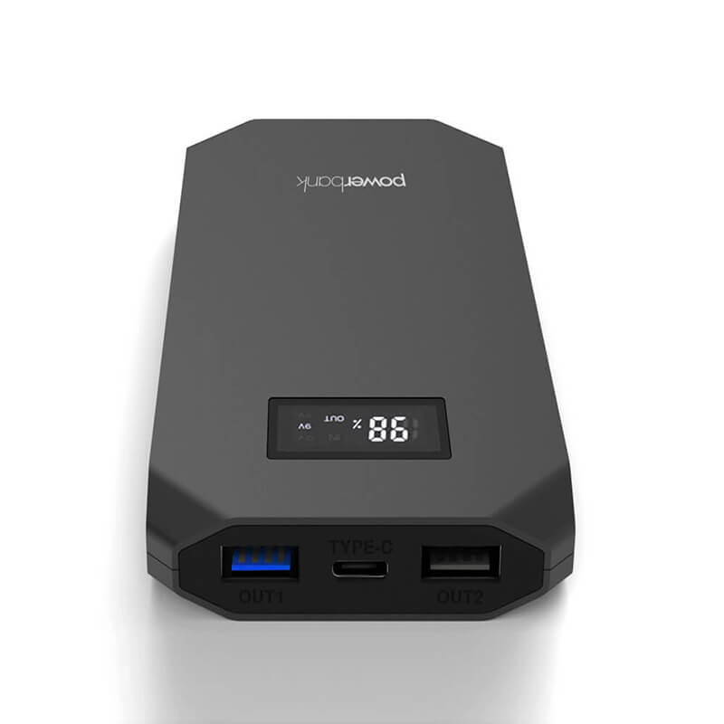 10000mAh QC PD3.0 Fast Charging Power Bank with LCD Display For All Smart Phones