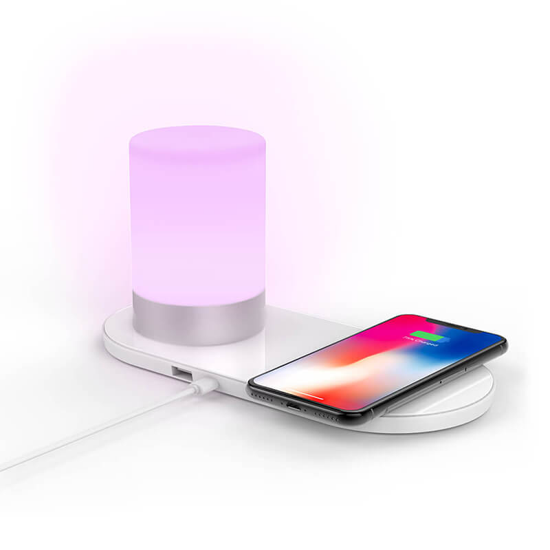 RGB Lamp With Wireless Charging Station (For iPhone or Android phone)