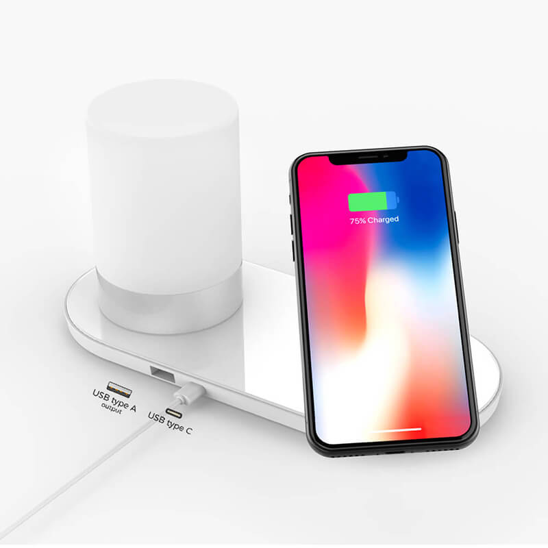 RGB Lamp With Wireless Charging Station (For iPhone or Android phone)